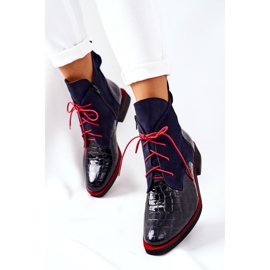 Alberto Violli Bőr csizma Alligator minta Navy Blue Bruselle piros sötétkék 2