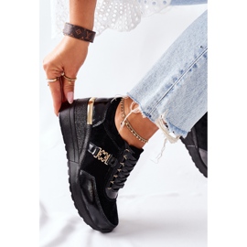 S.Barski Női bőr ék cipők Fekete Montessori 2