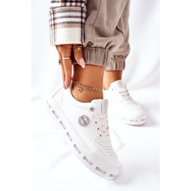 Bőr cipők a Big Star II274075 platformon Fehér 2