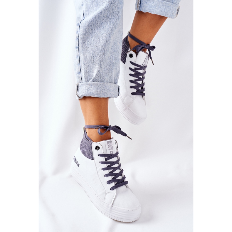 Magas szigetelésű cipők Big Star II274144 Fehér-szürke 1