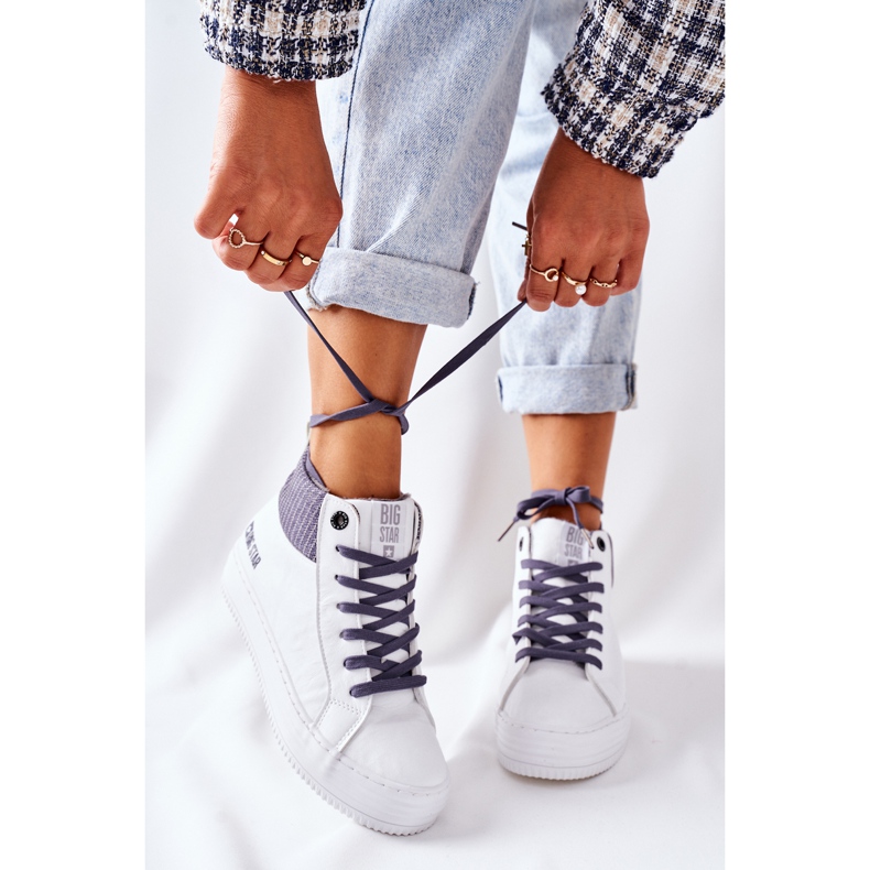 Magas szigetelésű cipők Big Star II274144 Fehér-szürke 2