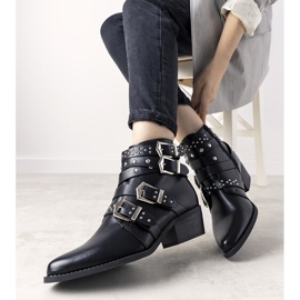 Fekete cowboycsizma Ergost csíkokkal 1