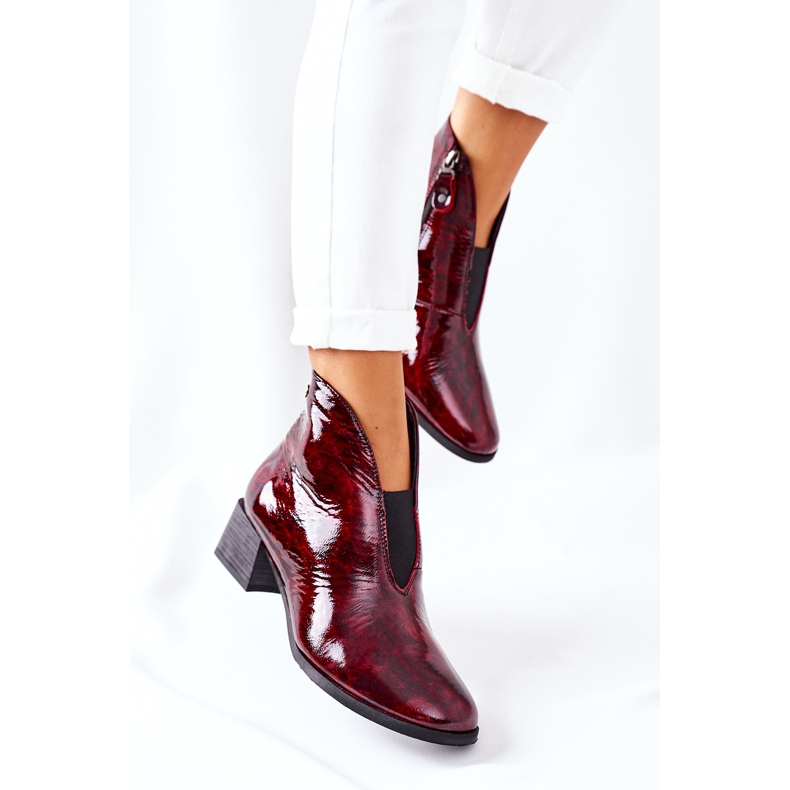 Bőr meleg csizma magas sarkú Maciejka 04777-23 Claret piros 2 Bőr meleg csizma magas sarkú Maciejka 04777-23 Claret piros 2