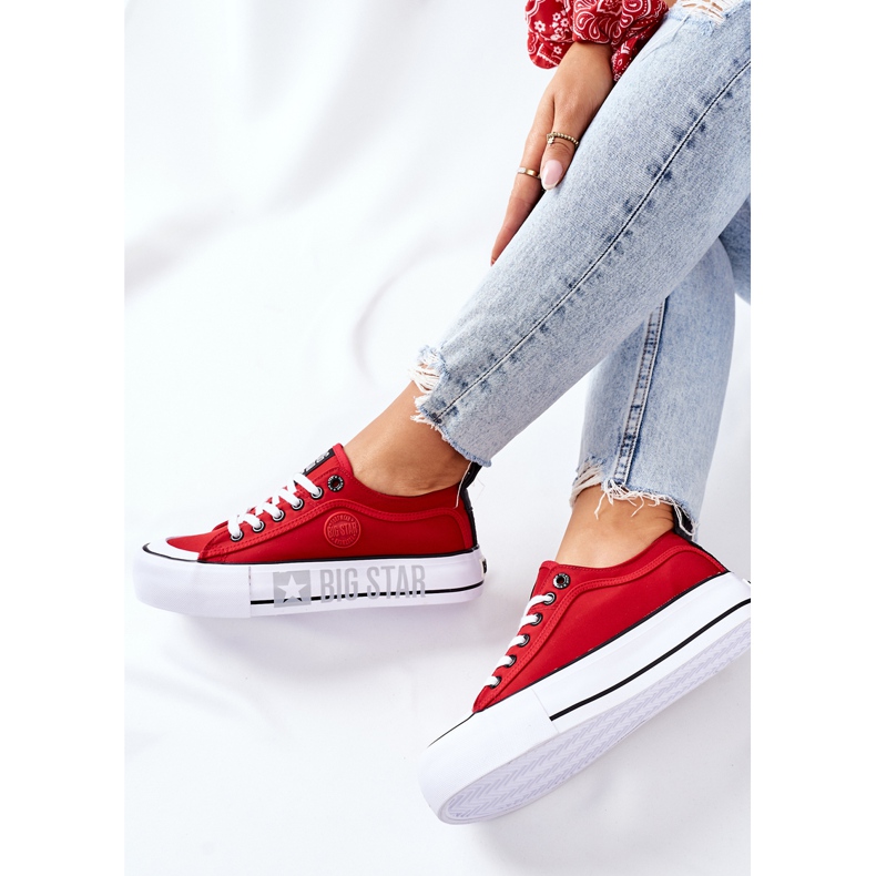 Cipők a Big Star II274025 piros platformon 1