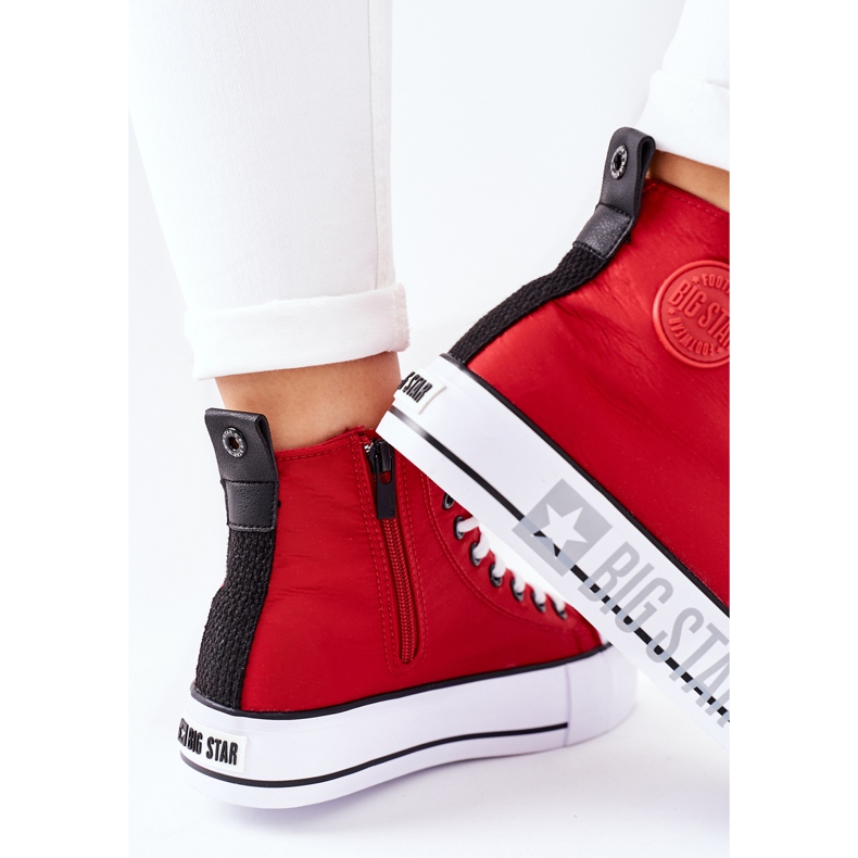 Magas cipők a Big Star II274018 piros platformon 1