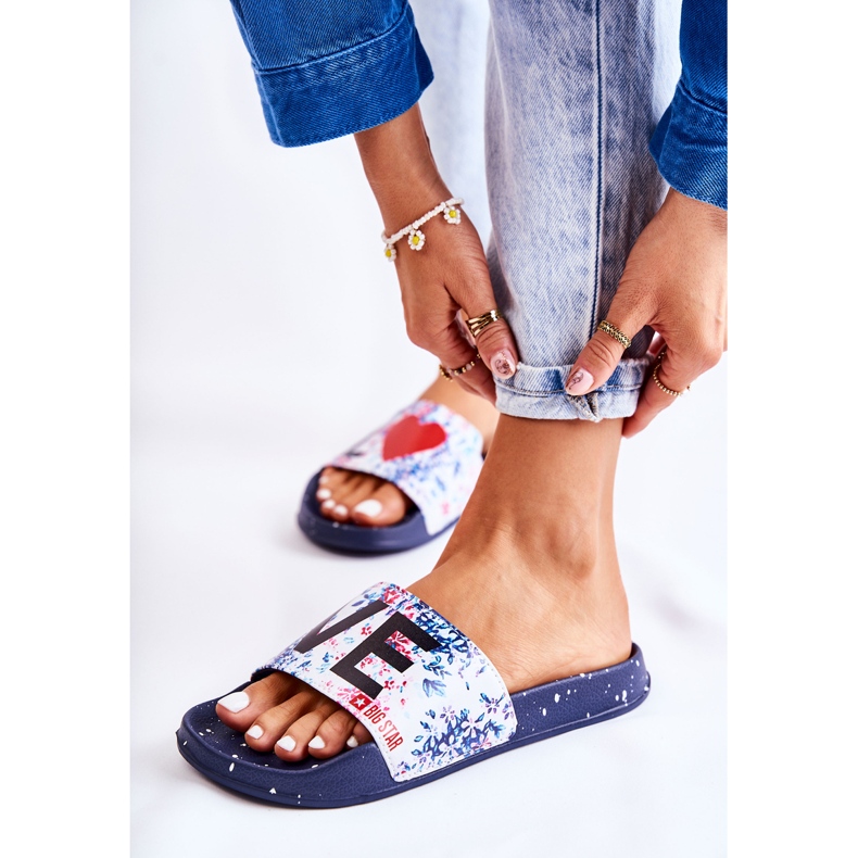 Gumi papucs Big Star Love DD274A257 Navy blue sötétkék sokszínű 2