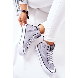 Magas cipők a Big Star II274016 szürke platformon 1 Magas cipők a Big Star II274016 szürke platformon 1