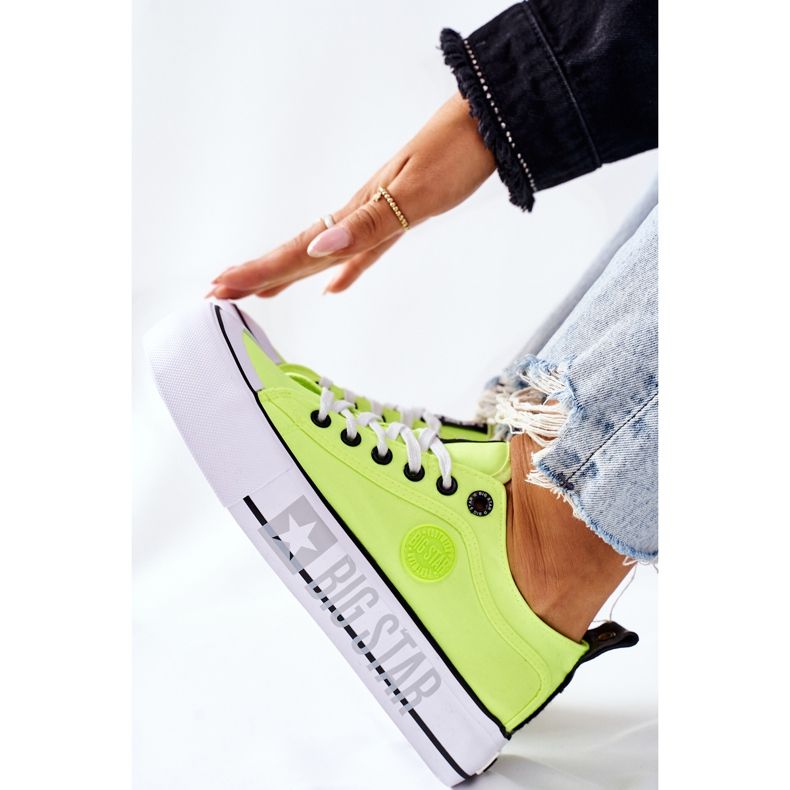 Cipők a The Big Star II274022 Neon sárga platformon 1