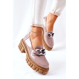 Női Brogues Cipők Bőr Cappuccino Laura Messi 2339 bézs 2