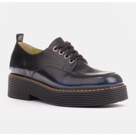 Marco Shoes Chiara naplopók szálcsiszolt bőrből fekete kék 1