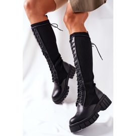 PB1 Magas csizma zokni fekete Monteri 2