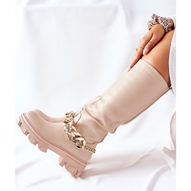 PB1 Magas bézs színű Cecina csizma 1