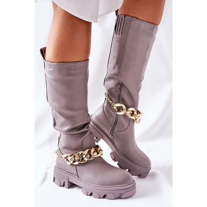 PB1 Magas Cecina szürke csizma 1