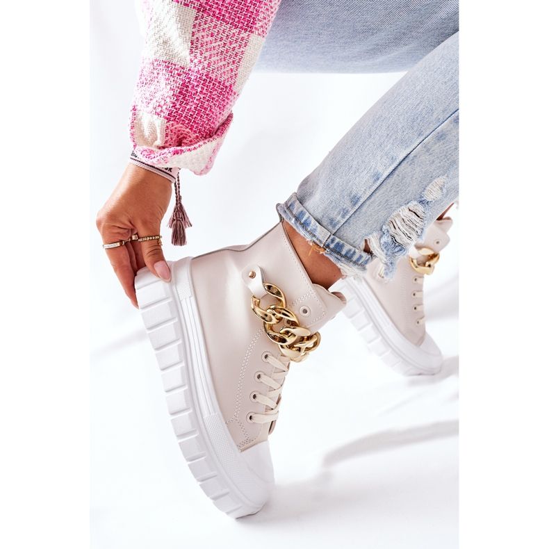 PB1 Magas cipők a La Rocca bézs platformon 2