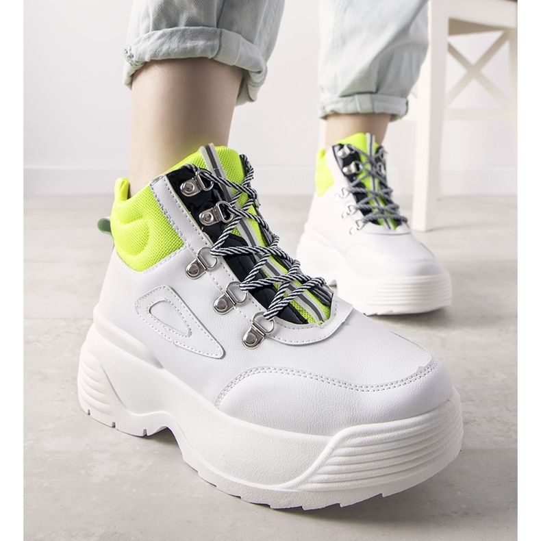 Fehér cipők magas Eloquence talpon 1