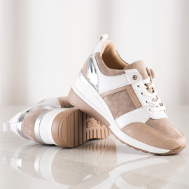 VINCEZA alkalmi cipők bézs fehér barna 1