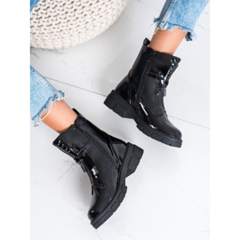 Lakkozott S. Barski cipzáras táskák fekete 2