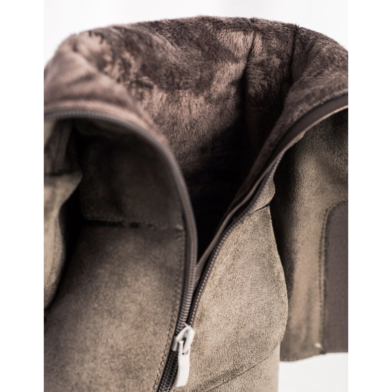 M.Daszyński Elegáns csizma egy poszton szürke 1