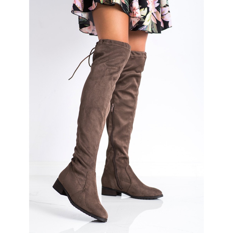 M.Daszyński Térd feletti csizma lapos sarkon barna 1 M.Daszyński Térd feletti csizma lapos sarkon barna 1