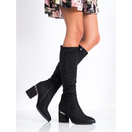 Filippo Elegáns velúr csizma fekete 2