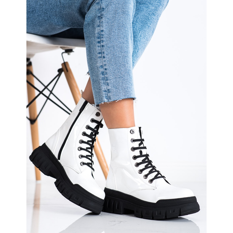 SHELOVET Meleg csizma öko bőrrel fehér 1