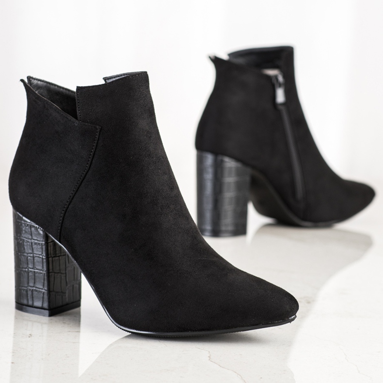 Vinceza Snake Print sarokcsizma fekete 1