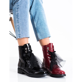 Elegáns fűzős VINCEZA csizma fekete 2