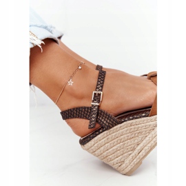 Bőr ék szandál Big Star HH274377 Barna 5