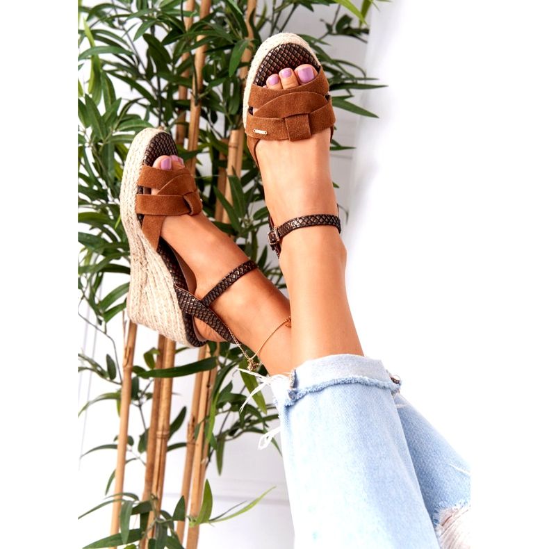 Bőr ék szandál Big Star HH274377 Barna 1