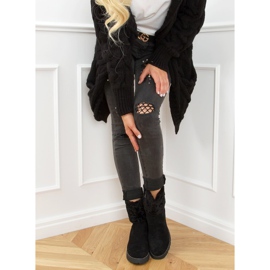 Csizma egy rejtett ék fekete KL-711 Black 2