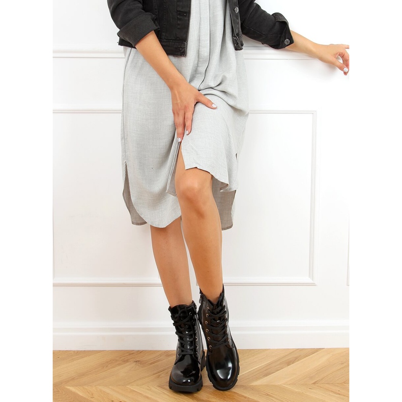 Fekete fűzős munkások Y9551 Fekete 1