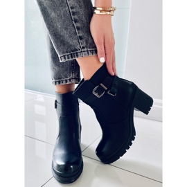 Fekete katonai magas sarkú csizma 8998-11 Fekete 2