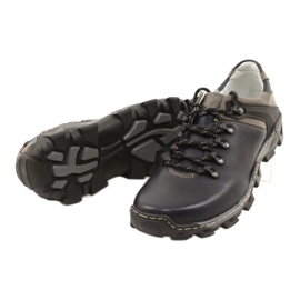 Bednarek Polish Shoes Férfi bőr túracipő 116 sötétkék szürke 3