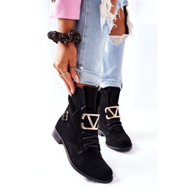 Női velúr fekete csizma Nicole 2676 2