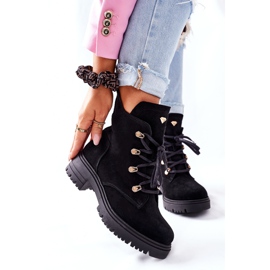 Női velúr fekete csizma Nicole 2674 2