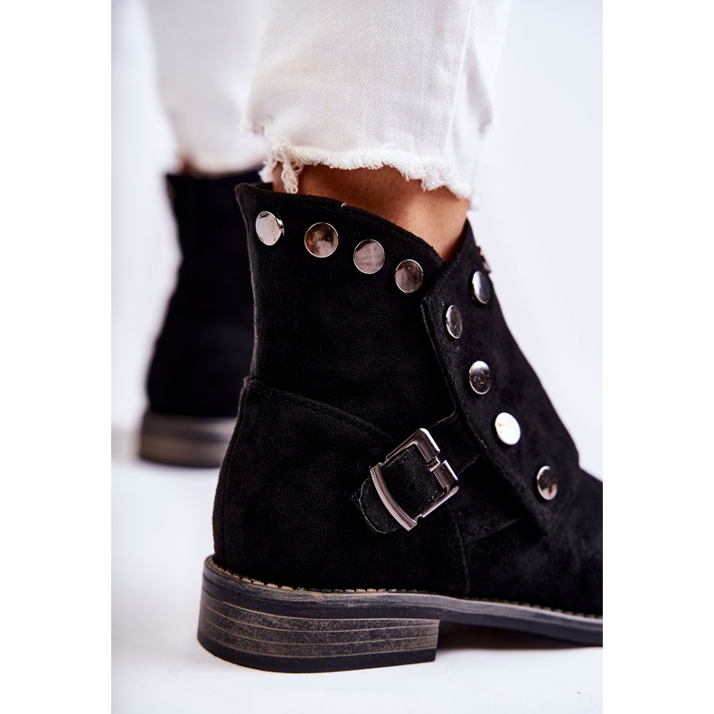 S.Barski Női velúr csizma csattal S. Barski Fekete Merk 2