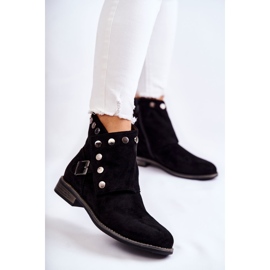 S.Barski Női velúr csizma csattal S. Barski Fekete Merk 1