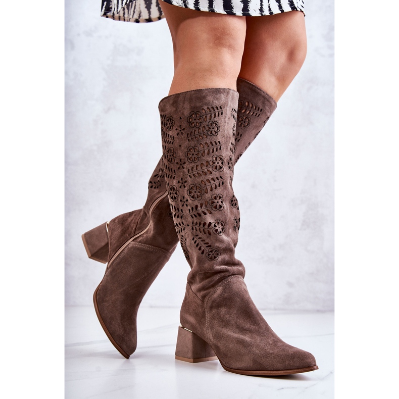 Lewski Shoes Suede Lewski csizma áttört barna Romena 1