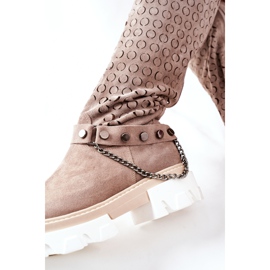 Lewski Shoes Női bőrcsizma Lewski Cappuccino Suede 2866 barna 1