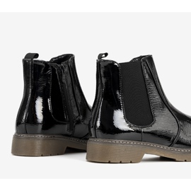 Női fekete lakkozott Losaria csizma 1