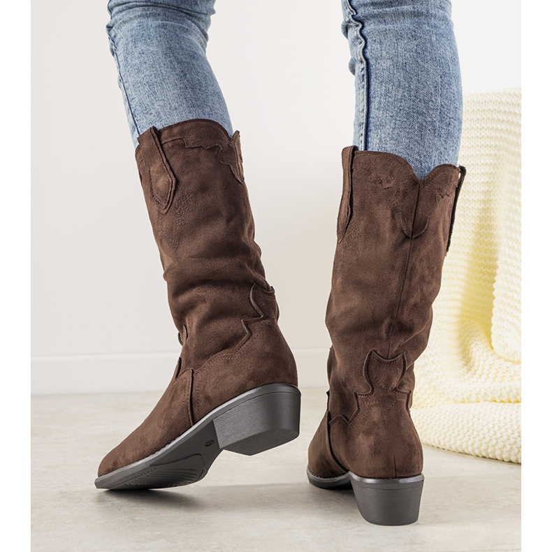 Barna LuckyShoes cowboy csizma 1