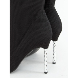 Fekete térdnadrágos csizma magas sarkú zoknin TM032 Fekete 1 Fekete térdnadrágos csizma magas sarkú zoknin TM032 Fekete 1
