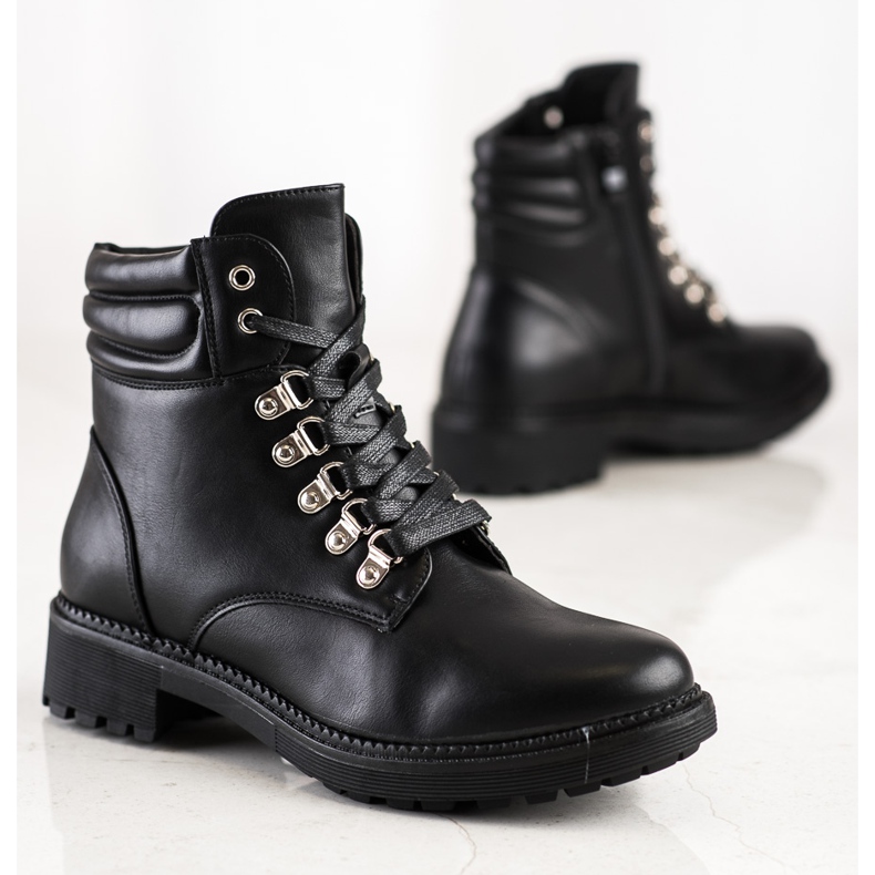 Cm Paris Alkalmi fűzős csizma fekete 1