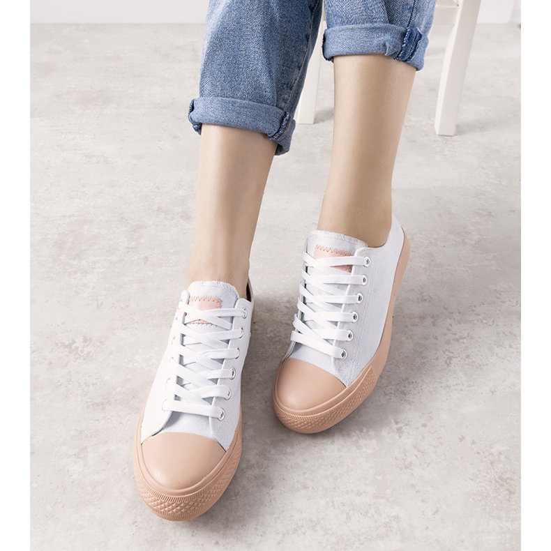 Senor női fehér és rózsaszín cipők 1