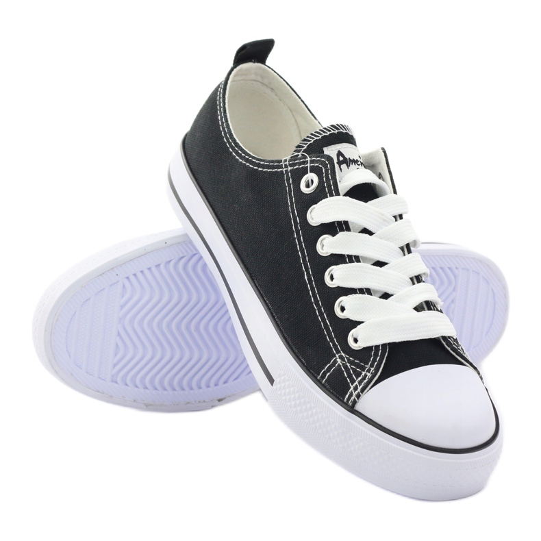 American Club Klasszikus fekete cipők Amerikai DSLN-01 cipők 3