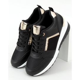 Fekete AD-349 Fekete ékű sportcipő 1