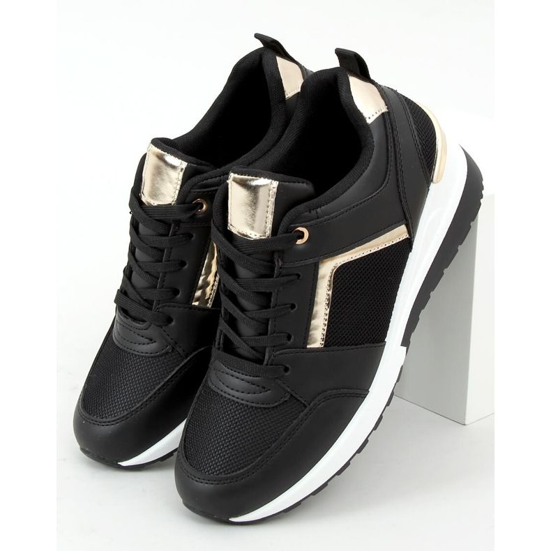 Fekete AD-349 Fekete ékű sportcipő 1