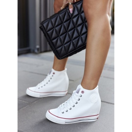 Bőr cipők Wedge Cross Jeans II2R4024 Fehér 2