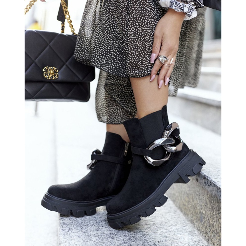 S.Barski Női fekete meleg csizma Jodhpur csizma Visione 1