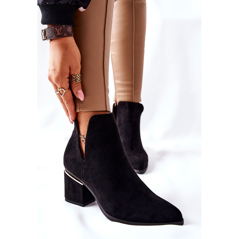 PS1 Női velúr csizma kivágással Black Noel fekete 1 PS1 Női velúr csizma kivágással Black Noel fekete 1